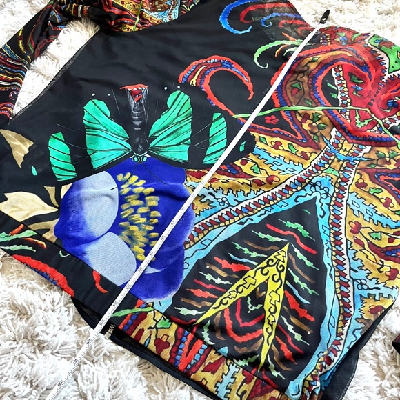 Desigual by Christian Lacroix Art Printed Full Zip Mesh Jacket Blazer Size 48 - Picture 10 of 13